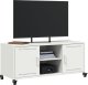 vidaXL Szafka RTV, biała, 100,5x39x43,5 cm, stal 4