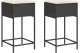 vidaXL Ogrodowe stołki barowe z poduszkami, 2 szt., czarne, polirattan 2
