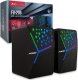 Głośniki komputerowe . FOREV GŁOŚNIKI STERO CZARNE PC PODŚWIETLANE FV-206 1