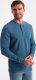 Ombre Longsleeve męski z dzianiny waflowej zapinany pod szyją  niebieski denim V4 OM-LSCL-0120 XL 1