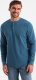 Ombre Longsleeve męski z dzianiny waflowej zapinany pod szyją  niebieski denim V4 OM-LSCL-0120 XL 2