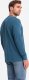 Ombre Longsleeve męski z dzianiny waflowej zapinany pod szyją  niebieski denim V4 OM-LSCL-0120 XL 4