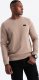 Ombre Nierozpinana męska bluza dresowa z metalowym pinem  beżowa V1 OM-SSNZ-0136 S 2