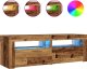 vidaXL Szafka pod TV z oświetleniem LED, stare drewno, 120x35x40 cm 2