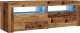 vidaXL Szafka pod TV z oświetleniem LED, stare drewno, 120x35x40 cm 3