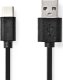 Kabel USB Nedis USB-A - USB-C 1 m Czarny (CCGL60600BK10) 1
