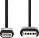 Kabel USB Nedis USB-A - USB-C 1 m Czarny (CCGL60600BK10) 2