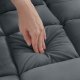 Tectake Fotel relaksacyjny Snooze, 2 w 1, aksamit, 14-stopniowa regulacja - szary 6