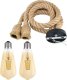 Lampa sufitowa ATL ZD151A Oprawa sufitowa 2x1m e27 sznur     jutowy 2