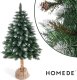 Homede Homede Sztuczna choinka sosna na pniu brokat CRISTAL butelkowa zieleń 2