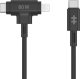 Kabel USB Targus USB-C - USB-C + Lightning 1.5 m Czarny (HJ4010BKGL) 1