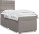 vidaXL vidaXL Łóżko kontynentalne z materacem, taupe, tkanina, 80x200 cm 1