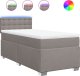 vidaXL vidaXL Łóżko kontynentalne z materacem, taupe, tkanina, 80x200 cm 2