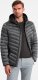 Kurtka męska Ombre Lekko ocieplona pikowana kurtka męska z satynowym wykończeniem  grafitowa V14 OM-JALP-0180 XL 3