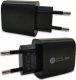 Ładowarka . DENMEN CZARNA ŁADOWARKA SIECIOWA USB +  KABEL TYP-C DC09T-W 1