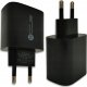 Ładowarka . DENMEN CZARNA ŁADOWARKA SIECIOWA USB +  KABEL TYP-C DC09T-W 3