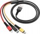 Kabel USB . KABEL USB 3W1 DENMEN KOLOR 2,4A 1M WZMACNIANY OPLOT D02E 1