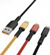 Kabel USB . KABEL USB 3W1 DENMEN KOLOR 2,4A 1M WZMACNIANY OPLOT D02E 2