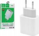 Ładowarka . ŁADOWARKA SIECIOWA 3A 20W BIAŁA DENMEN 3600mA DC21 USB+TYP-C PD+C3.0 5