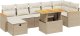 vidaXL 8-cz. zestaw mebli ogrodowych z poduszkami, beżowy, polirattan 2