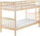 Beliani Łóżko piętrowe drewniane 90 x 200 cm jasne REVIN 1