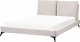 Beliani Łóżko sztruksowe 160 x 200 cm jasnobeżowe MELLE 4