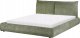 Beliani Łóżko sztruksowe 160 x 200 cm zielone VINAY 5