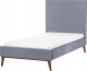 Beliani Łóżko welurowe 90 x 200 cm szare BAYONNE 4