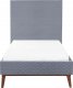 Beliani Łóżko welurowe 90 x 200 cm szare BAYONNE 5