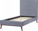 Beliani Łóżko welurowe 90 x 200 cm szare BAYONNE 6