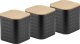 Chlebak Florina Zestaw kuchenny chlebak i 3 pojemniki na kawę herbatę cukier Florina Cube czarny 4