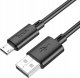 Kabel USB Hoco USB-A - microUSB 1 m Czarny 1