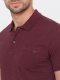 Ombre T-shirt męski polo z ozdobnymi guzikami - bordowy V6 S1744 S 2