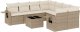 vidaXL 9-cz. zestaw mebli ogrodowych z poduszkami, beżowy, polirattan 2