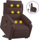 vidaXL vidaXL Podnoszony fotel masujący, rozkładany, ciemnobrązowy, tkanina 2