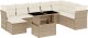 vidaXL 9-cz. zestaw mebli ogrodowych z poduszkami, beżowy, polirattan 2
