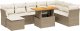 vidaXL vidaXL 9-cz. zestaw mebli ogrodowych z poduszkami, beżowy, polirattan 2