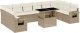 vidaXL 11-cz. zestaw mebli ogrodowych z poduszkami, beżowy, polirattan 2