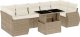 vidaXL 8-cz. zestaw mebli ogrodowych z poduszkami, beżowy, polirattan 2