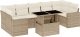 vidaXL 8-cz. zestaw mebli ogrodowych z poduszkami, beżowy, polirattan 2