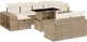 vidaXL 11-cz. zestaw mebli ogrodowych z poduszkami, beżowy, polirattan 2