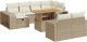 vidaXL 11-cz. zestaw mebli ogrodowych z poduszkami, beżowy, polirattan 2