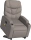 vidaXL vidaXL Podnoszony fotel masujący, rozkładany, kolor taupe, tkanina 3