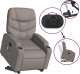vidaXL vidaXL Podnoszony fotel masujący, rozkładany, kolor taupe, tkanina 6