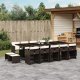 vidaXL 15-cz. zestaw mebli ogrodowych z poduszkami, brązowy, rattan PE 1
