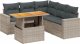 vidaXL 6-cz. zestaw mebli ogrodowych z poduszkami, szary, polirattan 2