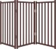 vidaXL Składana bramka dla psa, 3 panele, brązowy dąb, 150 cm, drewno 4