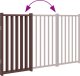 vidaXL Składana bramka dla psa, 3 panele, brązowy dąb, 150 cm, drewno 7