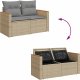 vidaXL 5-cz. zestaw mebli z poduszkami, beżowy, rattan PE i akacja 7