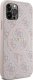Guess Guess GUHMP12MG4GFRP iPhone 12/12 Pro 6.1" różowy/pink hardcase 4G Collection Leather Metal Logo MagSafe 4